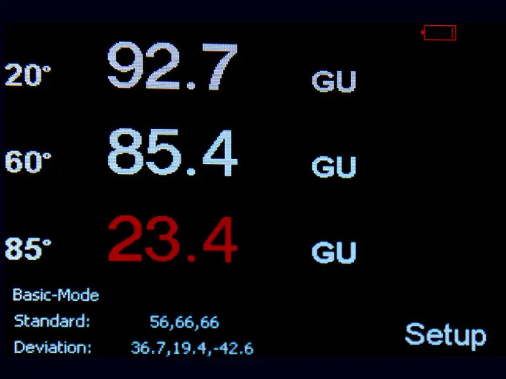 glossmeter test screen glossmeter test screen